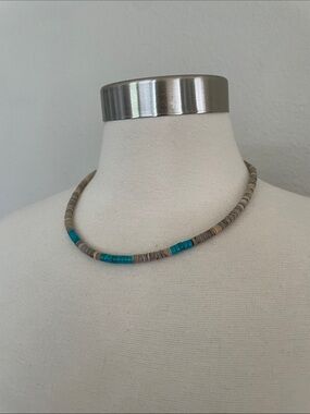 Turquoise Accent Heishi Necklace - Women's Jewelry